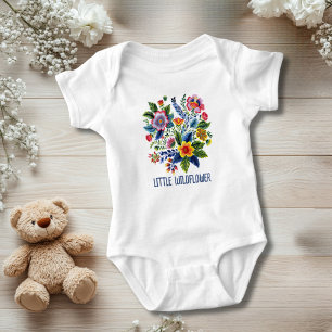 Body Para Bebê Flores Silvestres Pequena Flor Silvestre Chá de Be