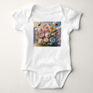 Body Para Bebê Flores Whimsical e Design de vestuário para bebês