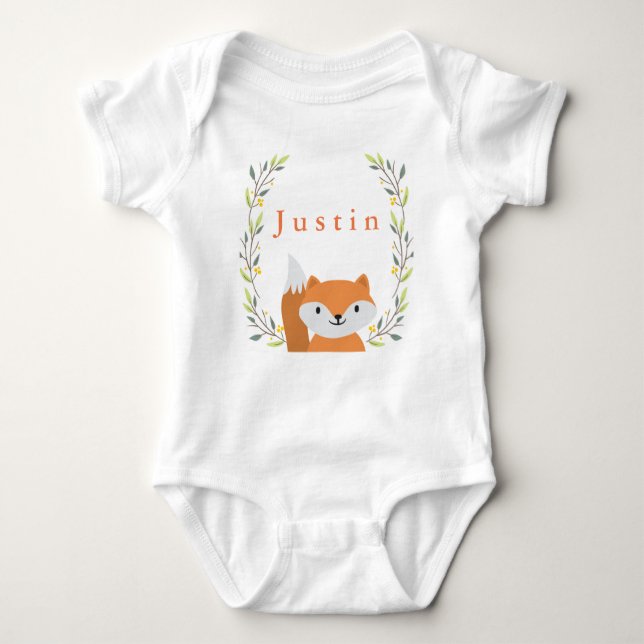 Body Para Bebê Floresta Florestal Fox Baby Onsie (Frente)