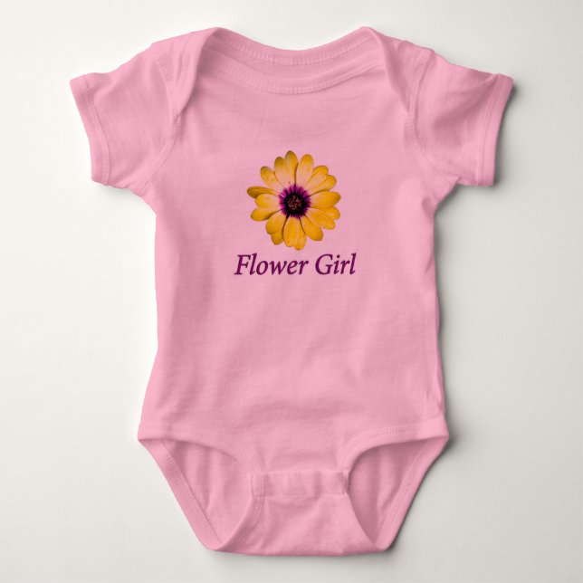 Body Para Bebê Flower Girl Daisy Wedding (Frente)