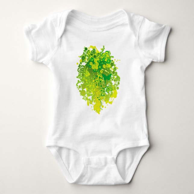 Body Para Bebê Fluxo_Floral (Frente)