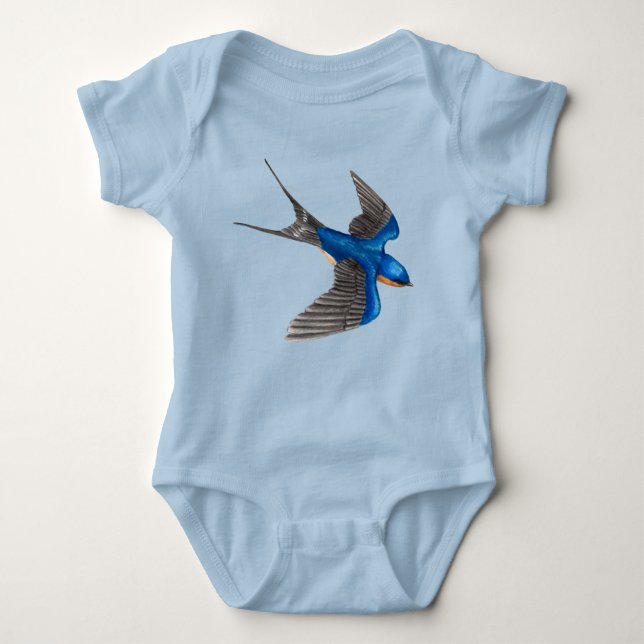 Body Para Bebê Flying Barn Swallow (Frente)