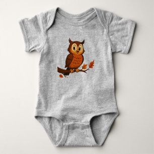 Body Para Bebê Fofo, caprichoso vintage outono/queda coruja