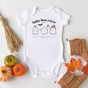 Body Para Bebê Fofo Ghost Primeiro Halloween Boo Personalizado