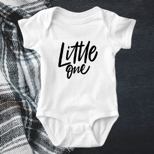Body Para Bebê Fofo Moderno Elegante Preto e Branco "Little One"