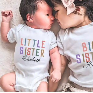 Body Para Bebê Fofo retrô para a irmãzinha combinar