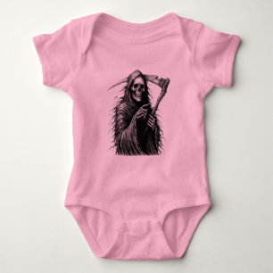 Body Para Bebê Foice do Ceifador de almas Halloween Artes Góticas
