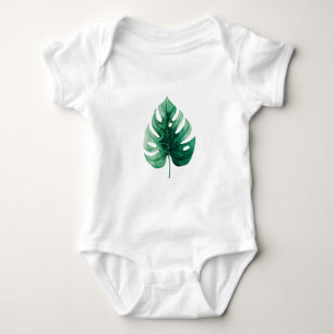 Body Para Bebê Folha de Monstera Verde de Cótula Aquática