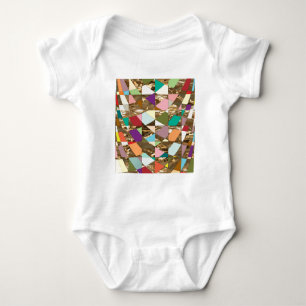 Body Para Bebê Folha de ouro com abstrato