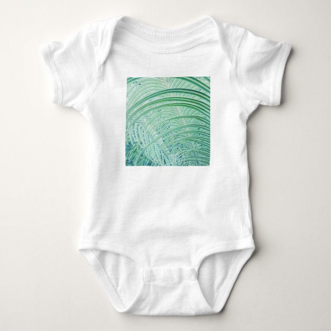 Body Para Bebê Folha de Palmeira de Planta Verde Suave (Frente)