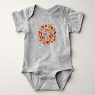 Body Para Bebê folhas clássicas e feliz outono