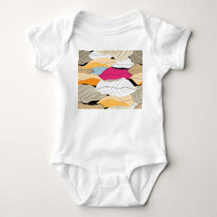 Body Para Bebê Folhas coloridas de outono, padrão sem costura.