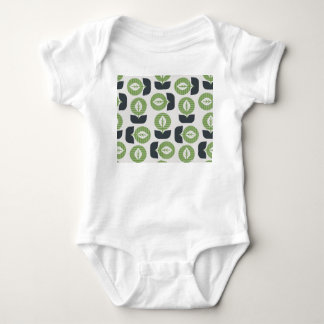 Body Para Bebê Folhas de Abstrato retrô: Estilo de Vintagem sem c