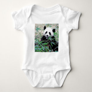 Body Para Bebê Folhas de Comida de Panda