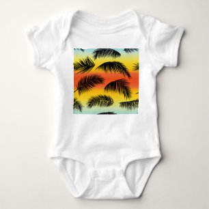Body Para Bebê Folhas de palmeiras: padrão uniforme.