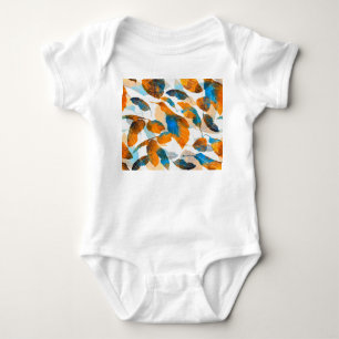 Body Para Bebê Folhas de silhueta: aquarela, prato digital sem co