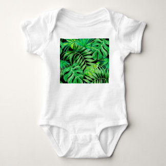 Body Para Bebê Folhas Tropicais De Aquarela: Elegância Sem Costur
