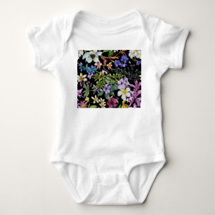 Body Para Bebê Folhas tropicais de aquarela: padrão sem costura