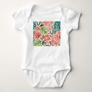 Body Para Bebê Folhas tropicais e flores: Fusão de safra