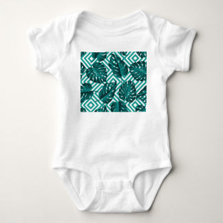 Body Para Bebê Folhas Tropicais: Padrão Invisível Floral.