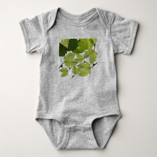 Body Para Bebê Folhas Verdes de Videira (Frente)