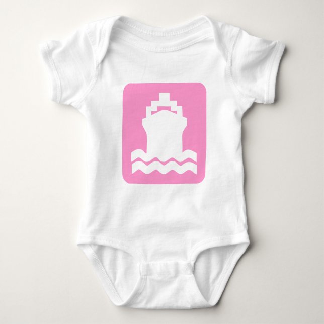 Body Para Bebê Forma de Entrega - Rosa (Frente)