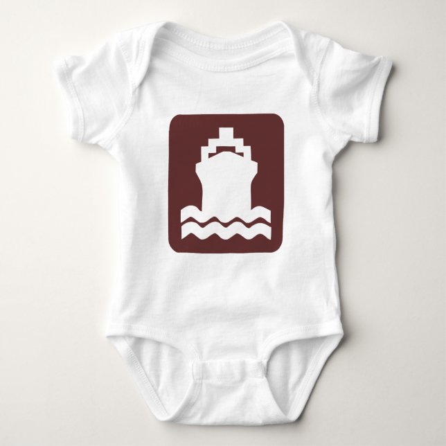 Body Para Bebê Forma do navio - Castanho Escuro (Frente)