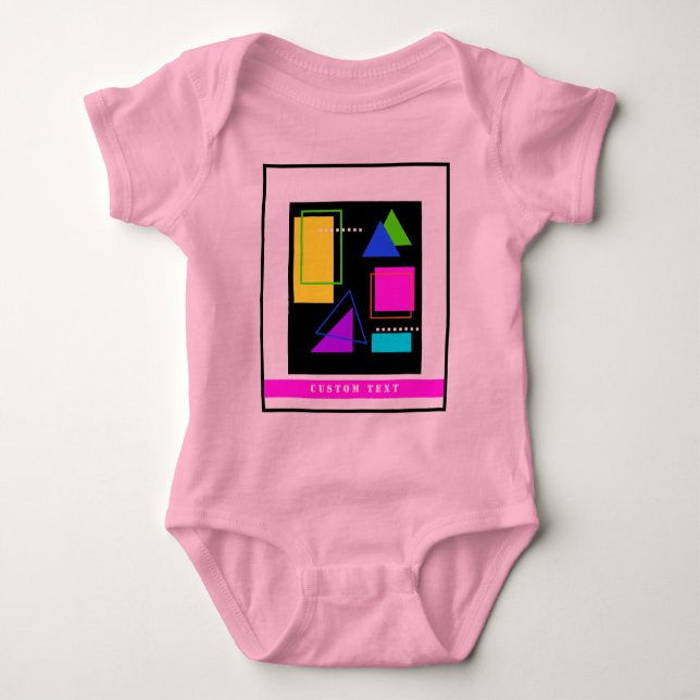BODY PARA BEBÊ FORMAS GEOMÉTRICAS PADRÃO DE RETRO DE BÊS PADRÃO (Frente)