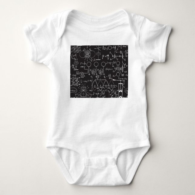 Body Para Bebê Fórmulas Científicas: Padrão de Cálculos do Quadro (Frente)