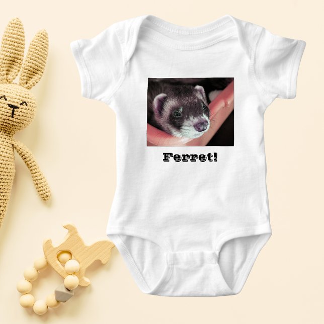 Body Para Bebê Foto Adorável do Ferret Sable (Adorable Sable Ferret Photo Baby Bodysuit)
