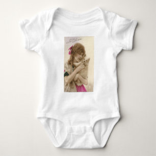 Body Para Bebê Foto antiga vitoriana e cão