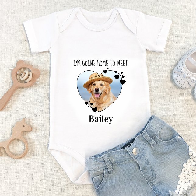 Body Para Bebê Foto De Pet Personalizada Indo Para Casa Para Enco (Criador carregado)