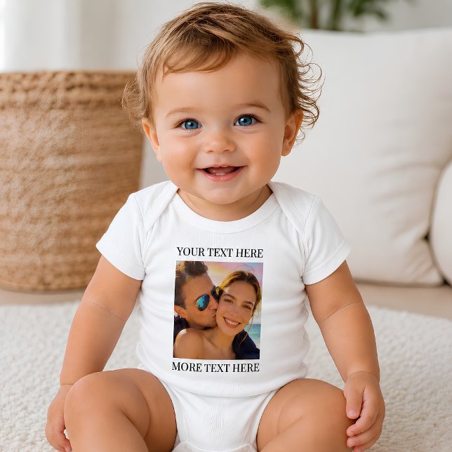 Body Para Bebê Foto e Texto Personalizados (Criador carregado)