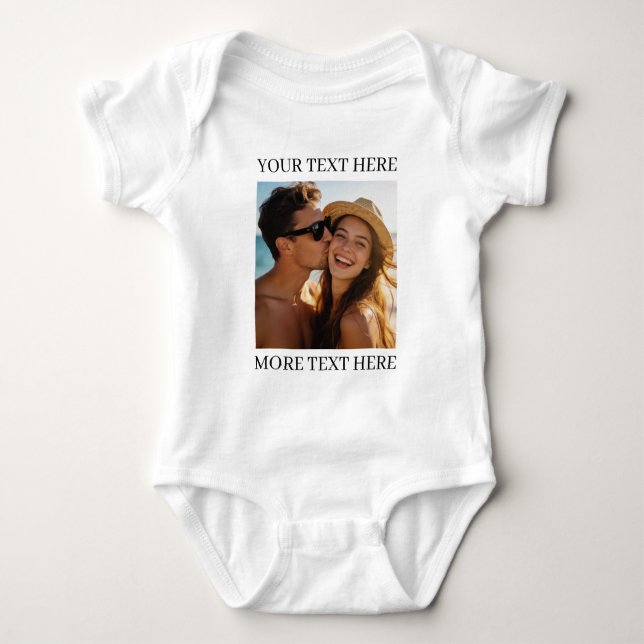 Body Para Bebê Foto e Texto Personalizados (Frente)
