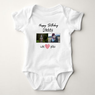 BODY PARA BEBÊ FOTO E TEXTO PERSONALIZADOS DO PAI DE ANIVERSÁRIO