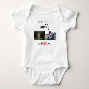 BODY PARA BEBÊ FOTO E TEXTO PERSONALIZADOS DO PAI DE ANIVERSÁRIO