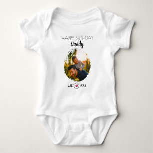 BODY PARA BEBÊ FOTO E TEXTO PERSONALIZADOS DO PAI DE ANIVERSÁRIO