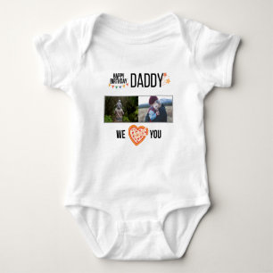 BODY PARA BEBÊ FOTO E TEXTO PERSONALIZADOS DO PAI DE ANIVERSÁRIO