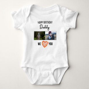BODY PARA BEBÊ FOTO E TEXTO PERSONALIZADOS DO PAI DE ANIVERSÁRIO