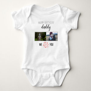 BODY PARA BEBÊ FOTO E TEXTO PERSONALIZADOS DO PAI DE ANIVERSÁRIO