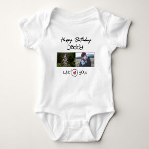 BODY PARA BEBÊ FOTO E TEXTO PERSONALIZADOS DO PAI DE ANIVERSÁRIO