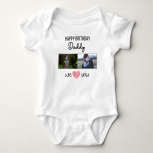 BODY PARA BEBÊ FOTO E TEXTO PERSONALIZADOS DO PAI DE ANIVERSÁRIO