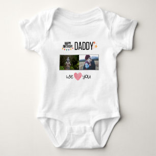 BODY PARA BEBÊ FOTO E TEXTO PERSONALIZADOS DO PAI DE ANIVERSÁRIO