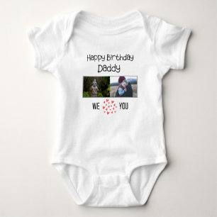 BODY PARA BEBÊ FOTO E TEXTO PERSONALIZADOS DO PAI DE ANIVERSÁRIO