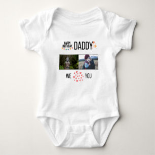 BODY PARA BEBÊ FOTO E TEXTO PERSONALIZADOS DO PAI DE ANIVERSÁRIO