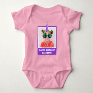 Body Para Bebê Foto Personalizada de Criança Feliz Aniversário Un