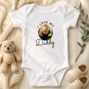 Body Para Bebê Foto Personalizada Eu Amo Meu Papai Dia dos Pais