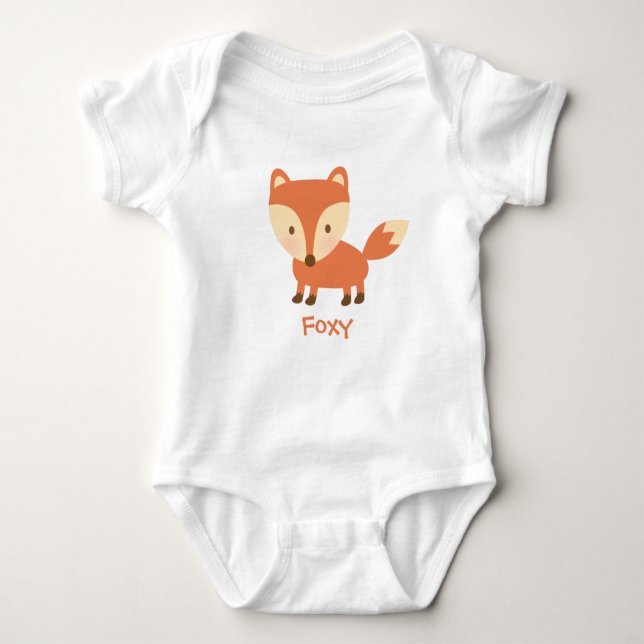 Body Para Bebê Fox alaranjado bonito da floresta para bebês (Frente)