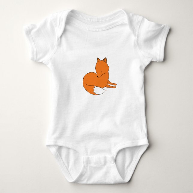 Body Para Bebê Fox Baby Jersey Bodyfato, Branco (Frente)
