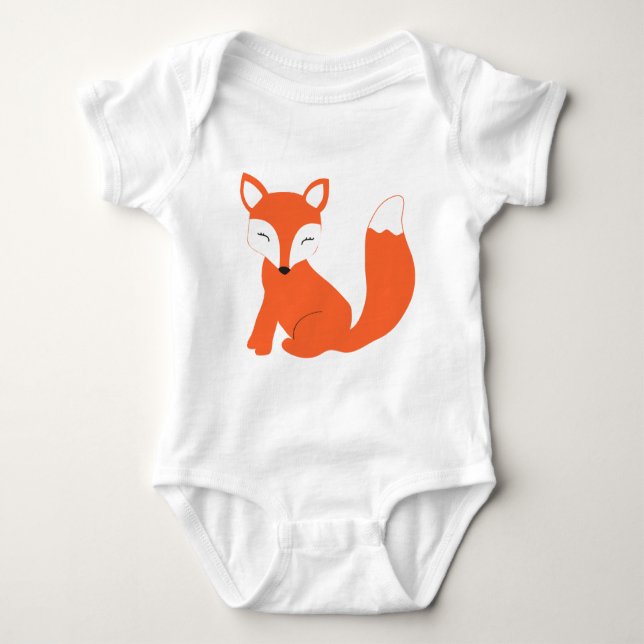 Body Para Bebê Fox bonito do bebê da floresta (Frente)